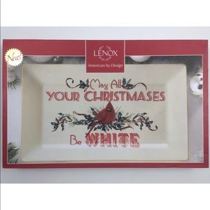 Lenox May All Your Christmases Be White platter